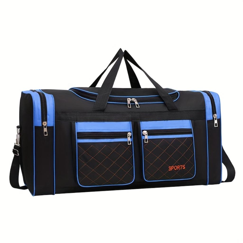Foldable Travel Bag, Multi Pocket Sports Duffle Bag, Lightweight Foldable Luggage Handbag For Outdoor Sports, Travel And Daily Storage