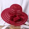 New French flower breathable sunscreen bucket hat women's spring summer outdoor versatile basin hat seaside big brim sun hat