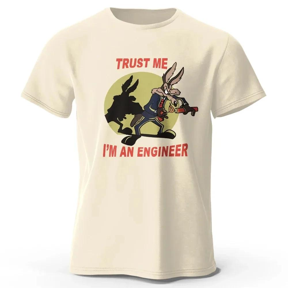 Trust Me I Am An Engineer Printed 100% Cotton Y2k Classic Funny T-Shirt for Men Women Sportswear Tops Tees