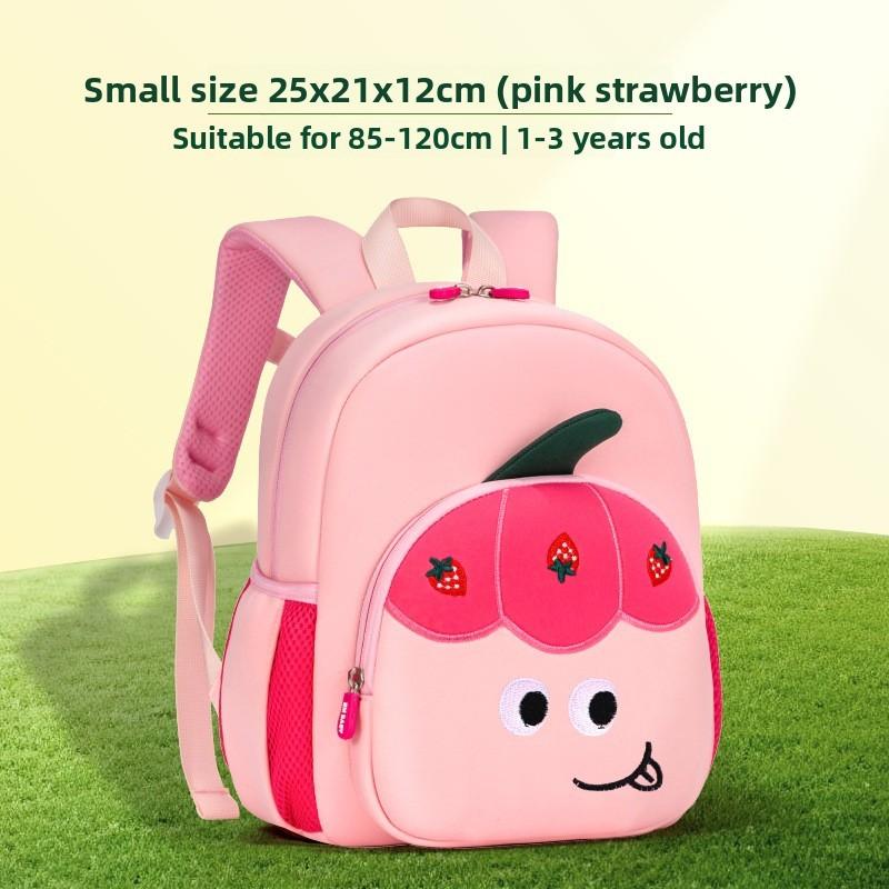 Childrens Cartoon Fruit School Bag With Padded Backing For Preschoolers Pink Small