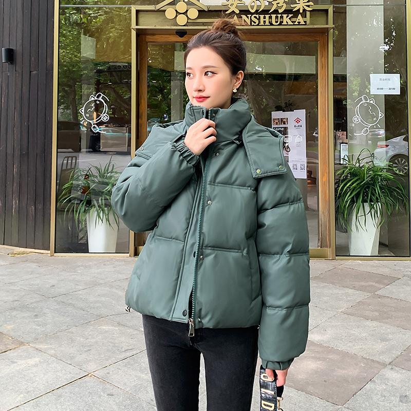 Internet celebrity explosion small man simple cotton clothes bread clothes women's autumn and winter new loose and thin hooded cotton