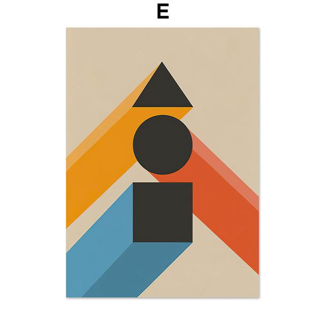 Bauhaus Geometria Linee Sole Mare Astratta moderna Nordic Wall Art Poster e stampe su tela Immagini per soggiorno Decor