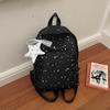 Star-printed nylon backpack, lightweight casual backpack, large-capacity student schoolbag, universal travel backpack