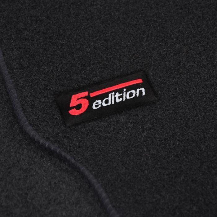 Tapis de sol - Logo - Mazda 5 - Velours noir - 4 pièces - Ajustement précis