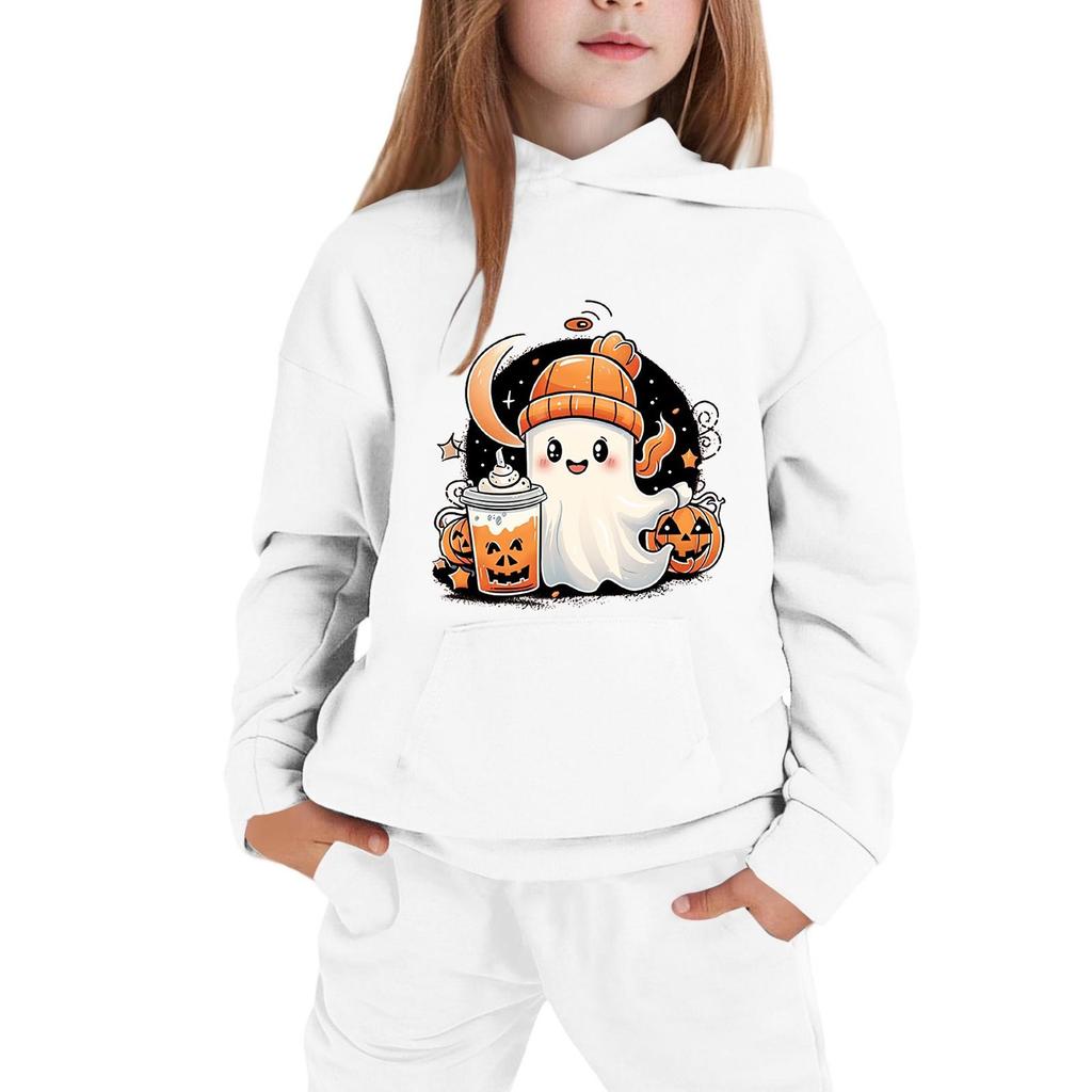 Kids Hoodie with Halloween Print - Long Sleeve Pullover Sweatshirt for Boys and Girls