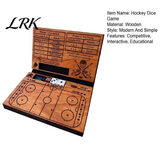 Wooden Dice Game Hockey Game, Family Night Party Tabletop with Board & Pegs, Competitive for Kids, Teen, Adults Quick Start
