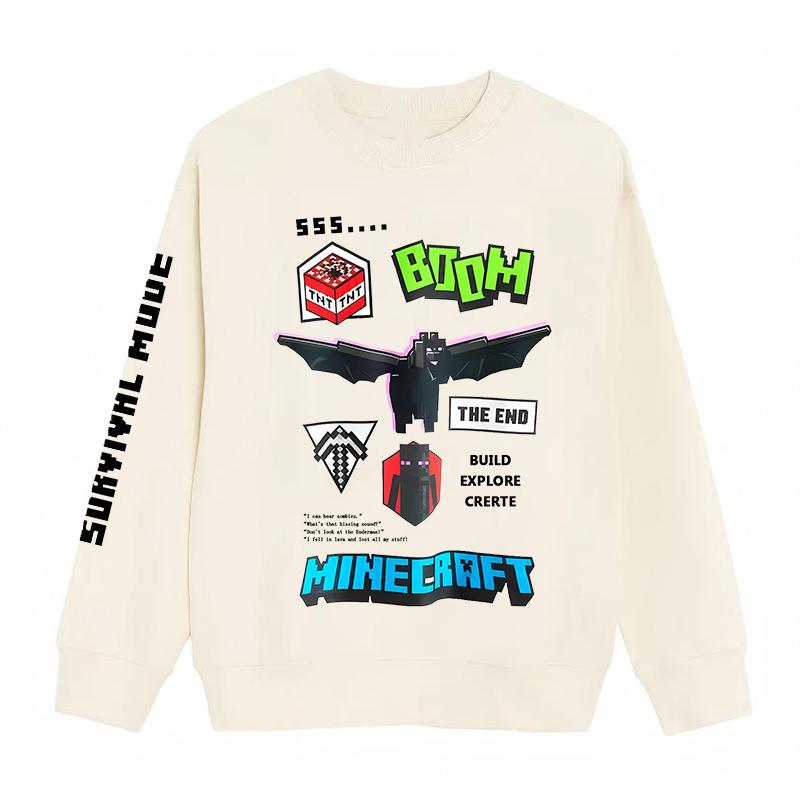 

Детский свитшот в стиле ретро-игры Свитшот с принтом Черное существо Белая футболка с длинным рукавом Хлопок Полиэстер Круглый вырез Подарок на день рождения 130