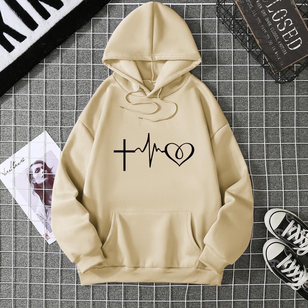 Winter Women's Hoodie High Street Unisex Style Double Pockets Sweatshirts Outerwear Women's Clothing