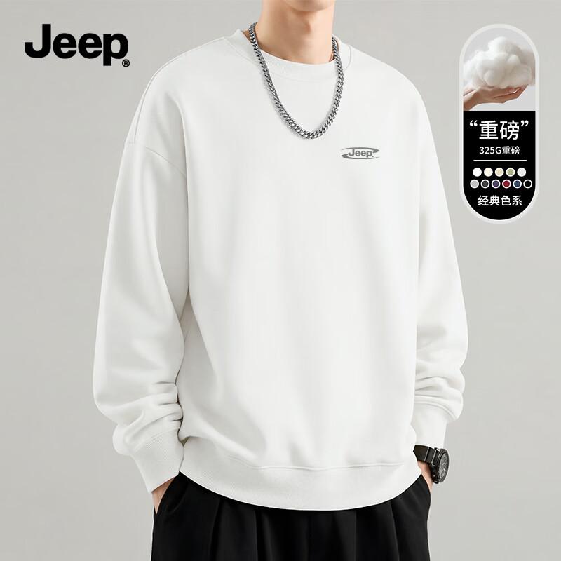 Jeep Men's 330G Heavyweight Round Neck Long Sleeve Sweatshirt