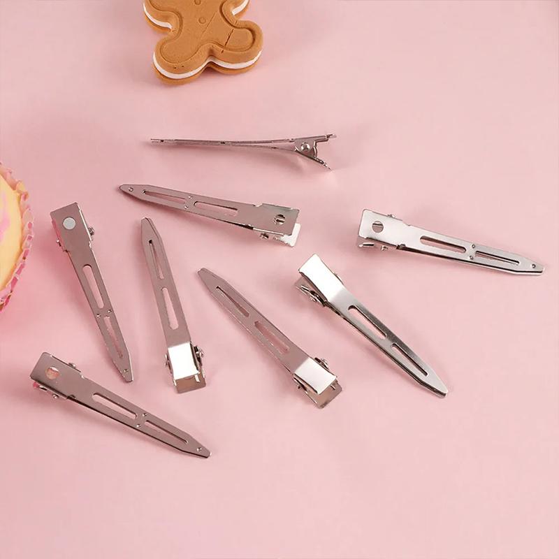 10pcs 4.5cm Simple Versatile Alloy Hair Clips Headwear Hair Accessories Women Man Professional Ladies Salon Fixed Hair Clips
