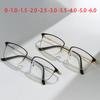 Student Nearsighted Glasses For Women Metal Full Frame Square Myopia Glasses With Prescription 0 -0.5 -0.75 To -6