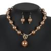 European and American Simple Diamond-encrusted Imitation Pearl Necklace Atmospheric Short Collarbone Chain Necklace