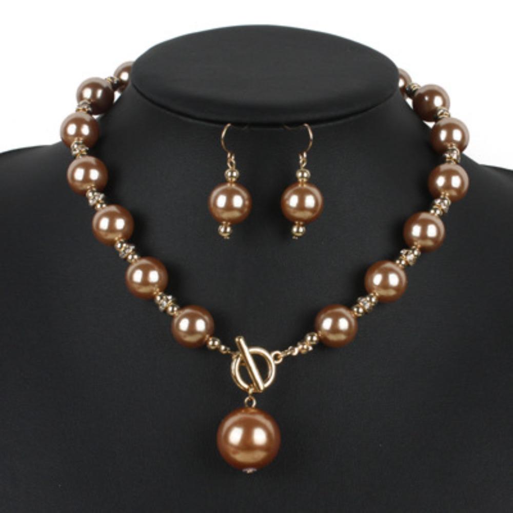 European and American Simple Diamond-encrusted Imitation Pearl Necklace Atmospheric Short Collarbone Chain Necklace