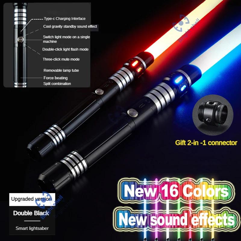 Metal Lightsaber Laser Sword Toys RGB Light Saber 15Color Change Kids Soundfonts Force FX FOC Blaster Toys Jedi Laser Sword Gift