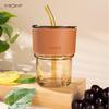 MOM Portable Lidded Glass Straw Cup Set (2-Pack)