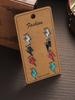 4 Pairs Bohemian Colorful Turquoise Lightning Ear Studs Earrings For Women Men Daily Wear Western Cowboy Cowgirl Jewelry Accessories Couple Gifts