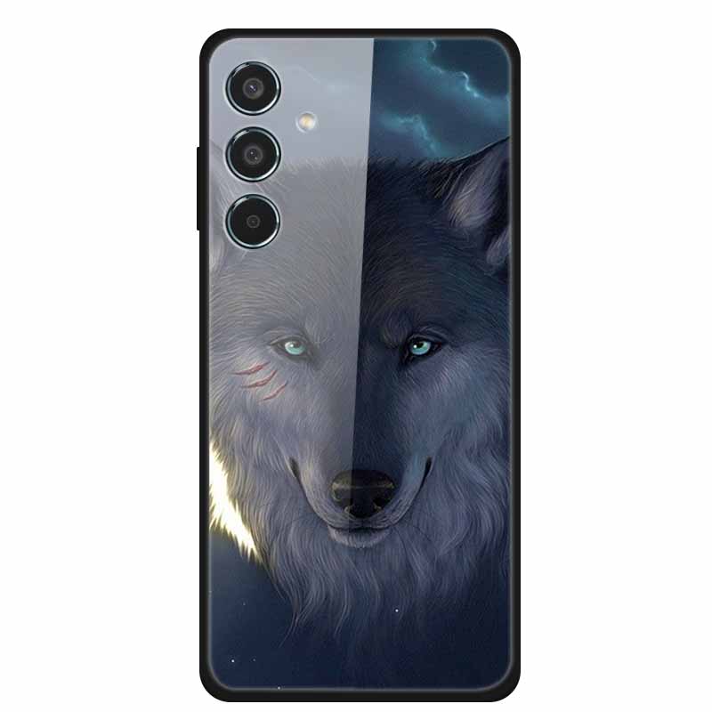 Glass Back Cover For Samsung Galaxy S24 FE Case S24FE Hard Tempered Glass Case For Samsung Galaxy M55 A16 Phone Case Soft Bumper