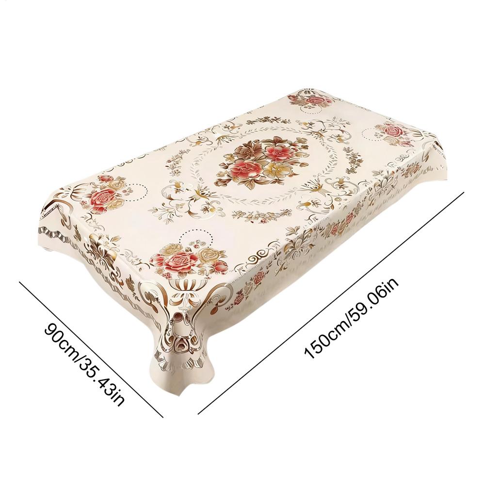 Waterproof Oilproof Tablecloth 0.9x1.5m Holiday Table Cover for Birthday Party Picnic Kitchen Outdoor Dining Decoration