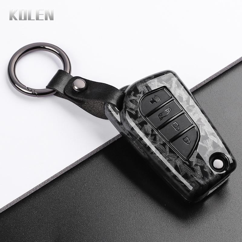 Abs Carbon Fiber Style Car Key Case Cover For Toyota Camry Rav4 Forturner Hilux Auris Corolla Avensis Verso Yaris Aygo Scion Tc