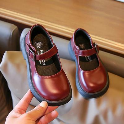 Sapatos de Couro Infantis Estilo Coreano Primavera Outono Versátil Crianças Meninas Casuais Sapatos de Uma Sola Moda Sapatos Mary Jane Princesa