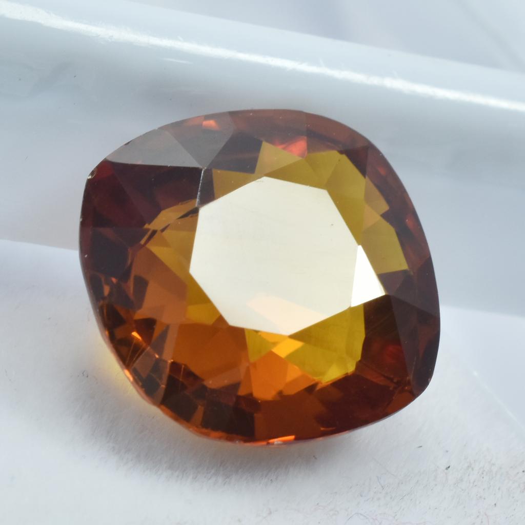11.30 Ct Orange Sapphire NATURAL Square Cushion Cut Loose Gemstone