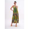 Women's Ethnic Patterned Rope Strap Long Dress