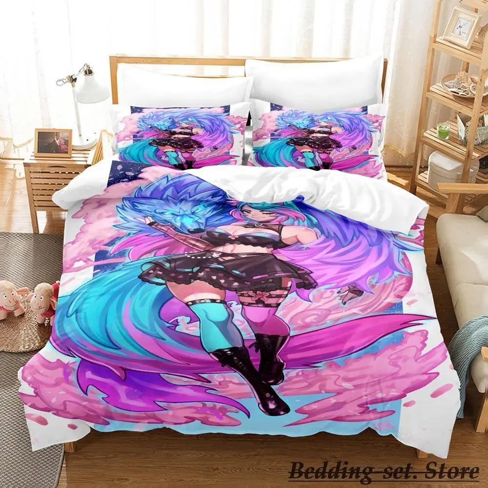 Sexy Girls Silvervale VTuber Bedding Set Single Twin Full Queen King Size Bed Set Adult Kid Bedroom Duvetcover Sets Anime Kawaii