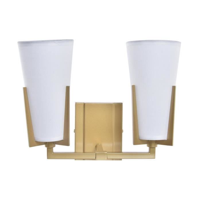 Applique murale - Verre blanc - Métal doré - 30 x 18 x 23 cm - Design contemporain