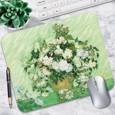 Mouse Pad, Small Lockstitch, Rubber Text, Oil Painting, Thickened Laptop For Use.