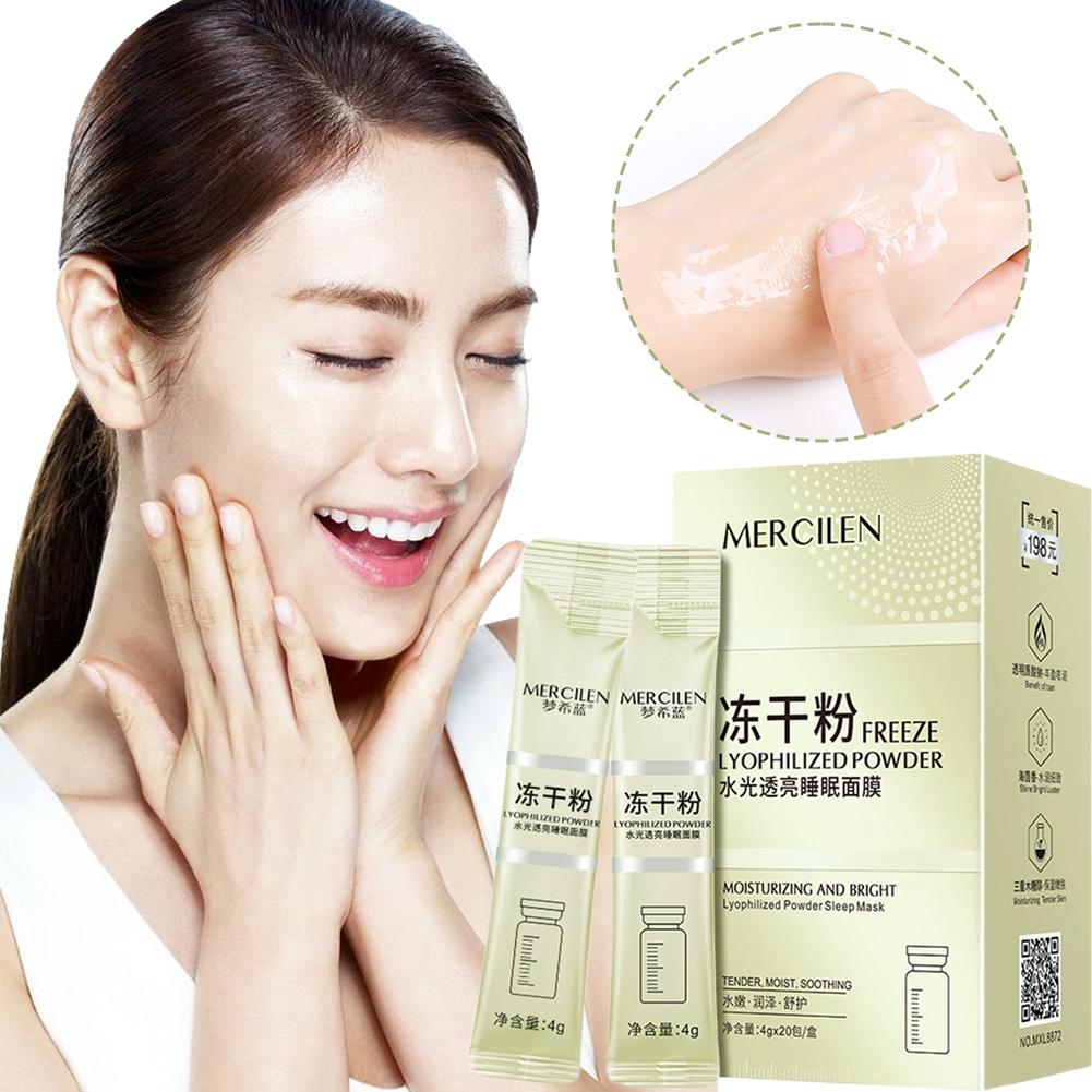 20pcs MERCILEN Collagen Sleeping Leave-in Facial Masks Face Skincare Moisturizing Brightening Firming Hydrating
