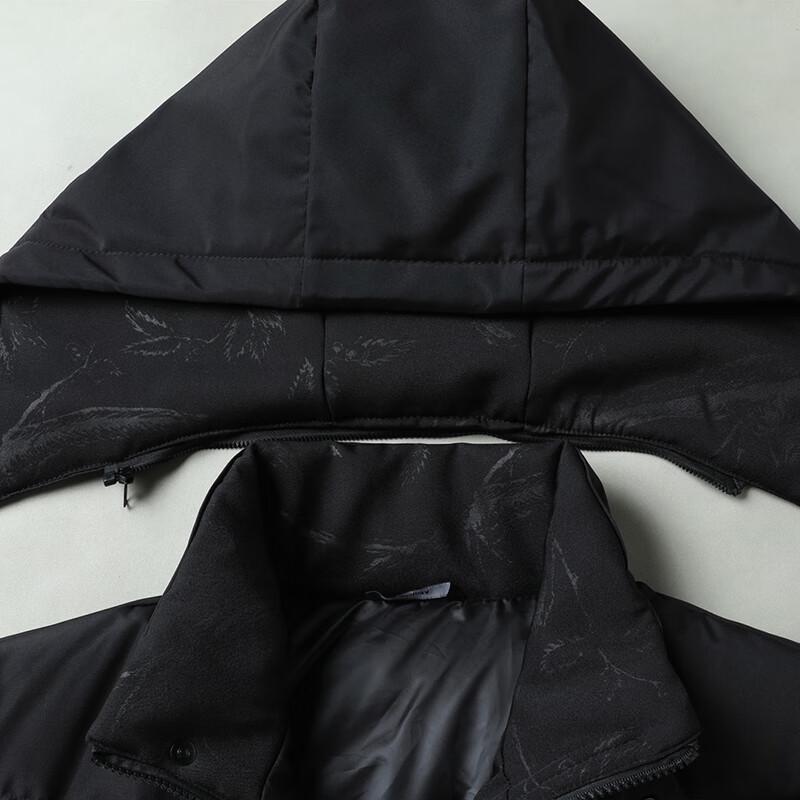 DIBENZE Men's Plus Size Winter Detachable Hood Thick Cotton Parka