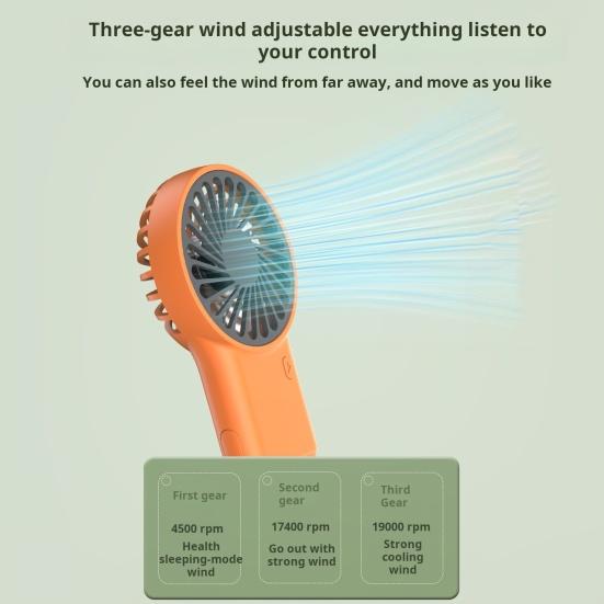Mini přenosný ventilátor Silný vítr 3 nastavení rychlosti Nízká hlučnost Kompaktní velikost Přenosný dobíjecí chladicí ventilátor Osobní malý stolní ventilátor