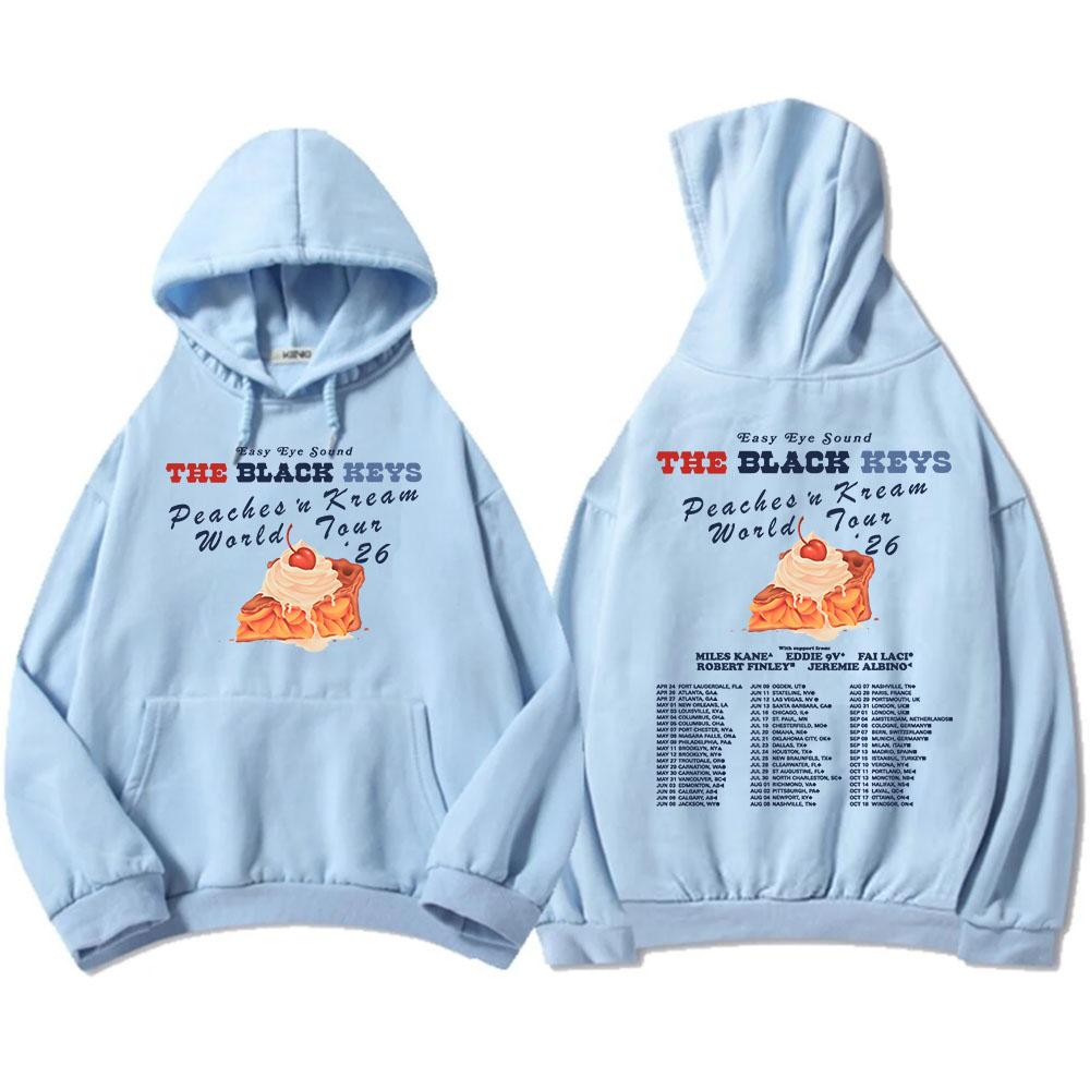 PEACHES 'N KREAM WORLD TOUR 2026 Hoodies Rock Band THE BLACK KEYS Sweatshirt Long Sleeve Fleece Hooded Pullovers Men Women Merch