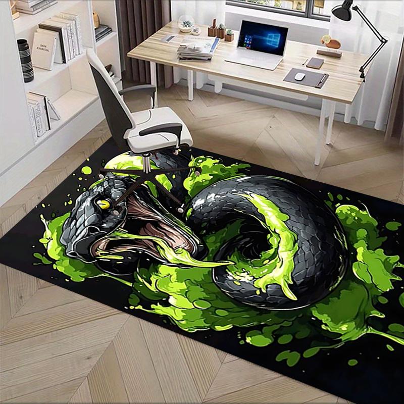 Snake Office Carpet Chair Mat: Large Size, Non Slip Desk Pad for Home Decor, Sofa Rug, Office Use, Gift Idea for Any Room