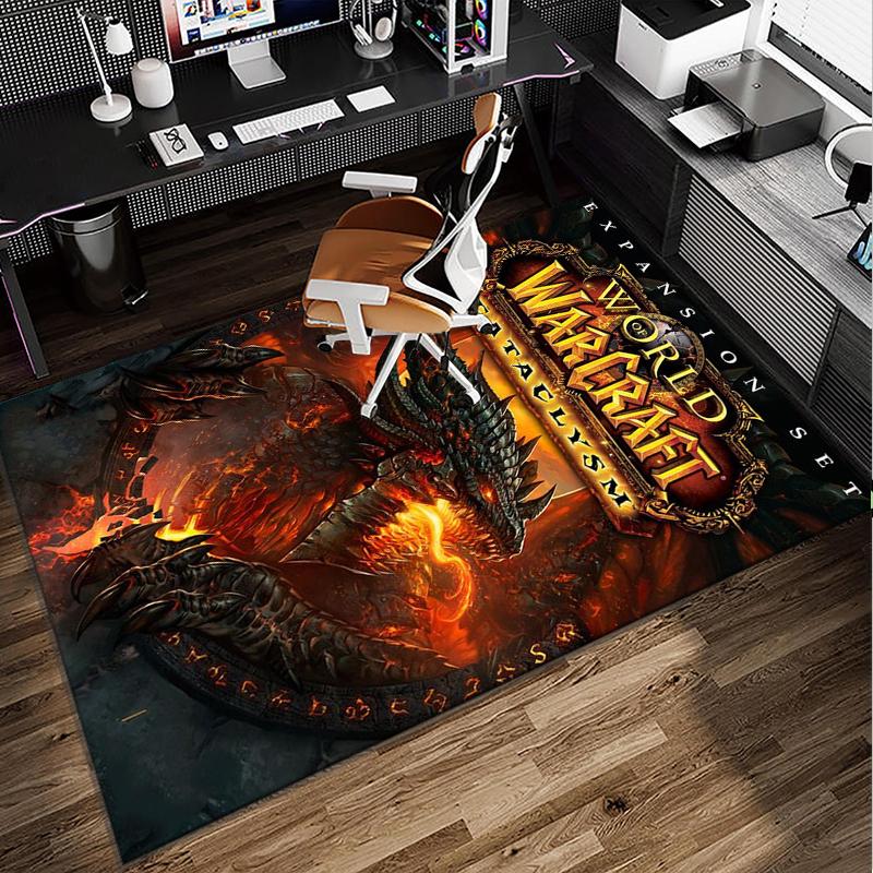 Warcraft Game Office Rug Chair Mat, Game Carpet, Suitable for Front Door, Bedroom, Living Room, Desk, Holiday Gift
