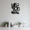 Pixel Warrior Metal Wall Art Retro Black White Metalwork Decor