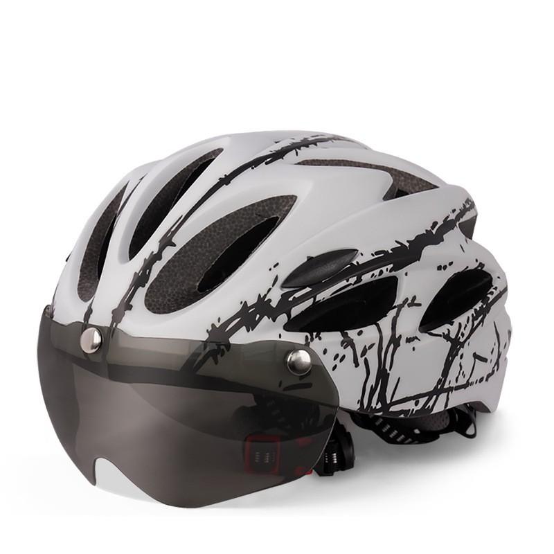 Ultra-Lightweight Cycling Helmet With Integrated Visor Men Women Road Mountain Bike Riding Safety Gear