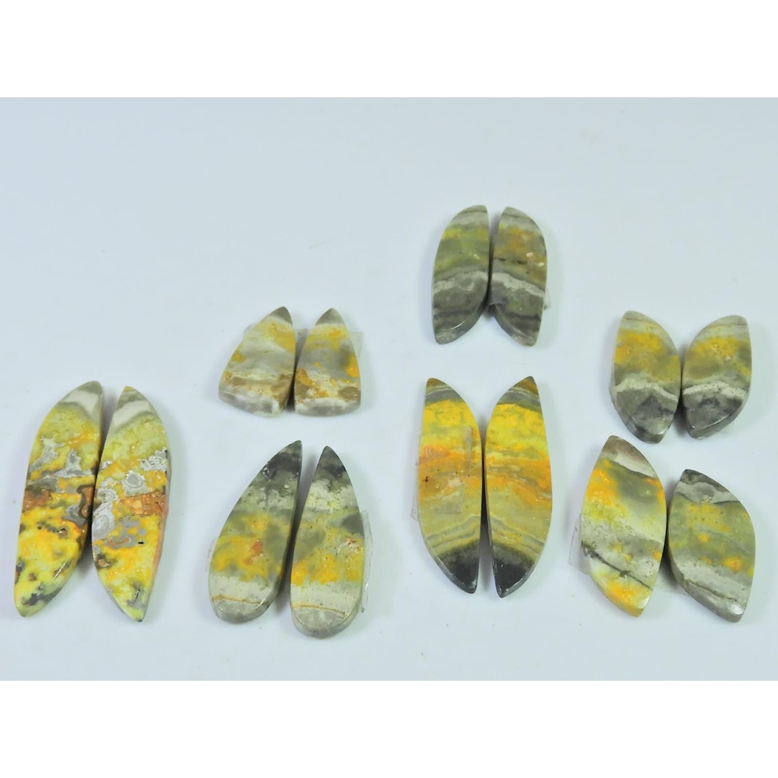 

15-30 ММ Натуральный Яшма Шмель Пара Необычный Кабошон Драгоценный Камень 07 Лот Пары C-752