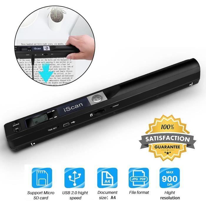 Scanner Portable - GENERIC - Youool Mini Scanner - 900 dpi - Numérisation JPEG/PDF - A4