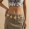 Gold Color Starfish Waist Chain Vacation Style Beads Belly Chain Sea Star Waist Chain  Girls