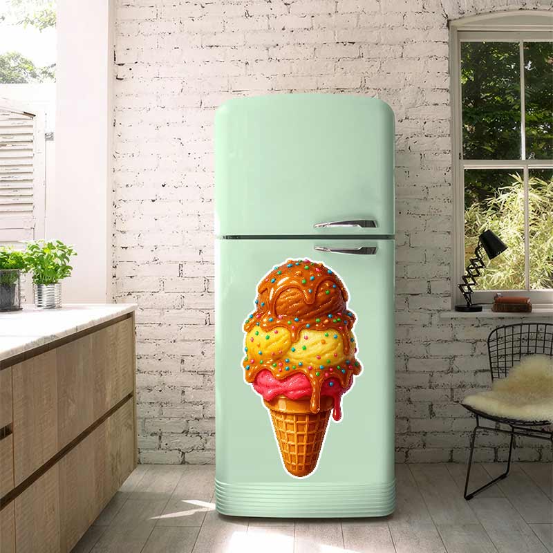 Adesivi Murali Decorativi Gelato Colorato Decorazione Cucina Sala da Pranzo Soggiorno Armadio Frigorifero Adesivi M1269