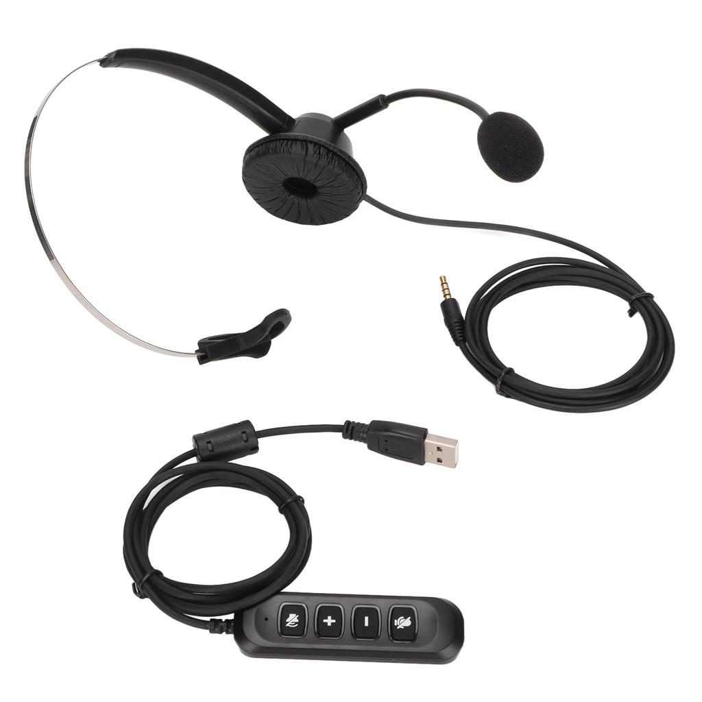 H360‑3.5‑U901 Single Ear Customer Service Headset Adjustable Volume Mute Unilateral Headset with USB