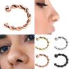Fake Piercing Copper Women Girls Men Titanium Ring Twisted Rope Fake Nose Ring Nose Hoop Rings