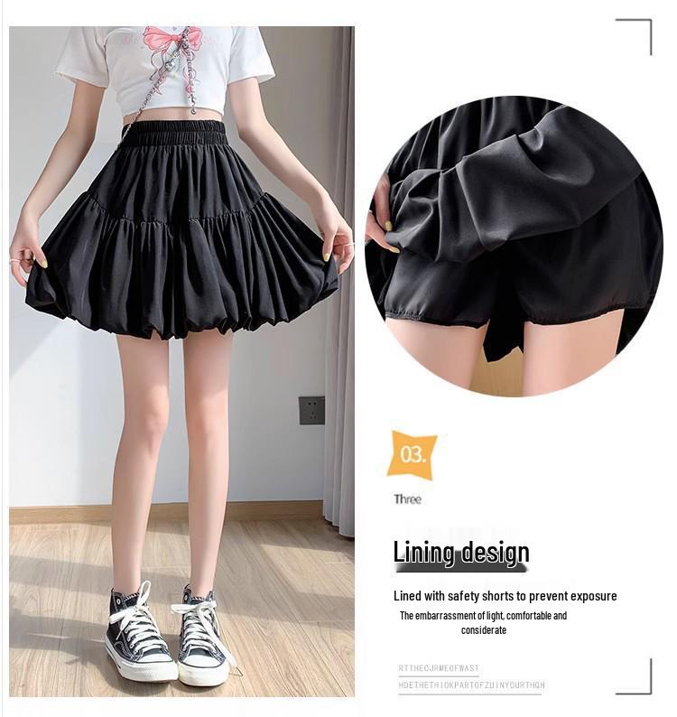 Letnia Słodka Spódnica A-Line Plus Size z Wysokim Stanem i Plisami dla Kobiet