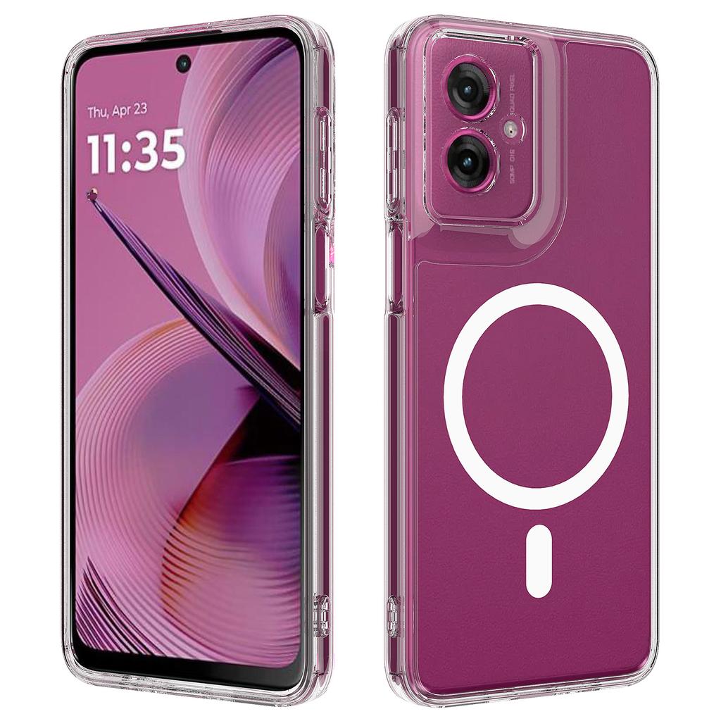 For Motorola Moto G55 5G Clear Phone Case Compatible with MagSafe TPU+Acrylic Back Cover
