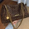 New Retro Fashion Leopard Print Women's Crossbody Bag, Versatile and Elegant Chain Shoulder Strap with Soft Hand Feel, Work Commuter Handbag