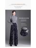 2025 Autumn/Winter Women's Fashionable Wide-Leg Textured Pants - High Waist Korean Casual Style