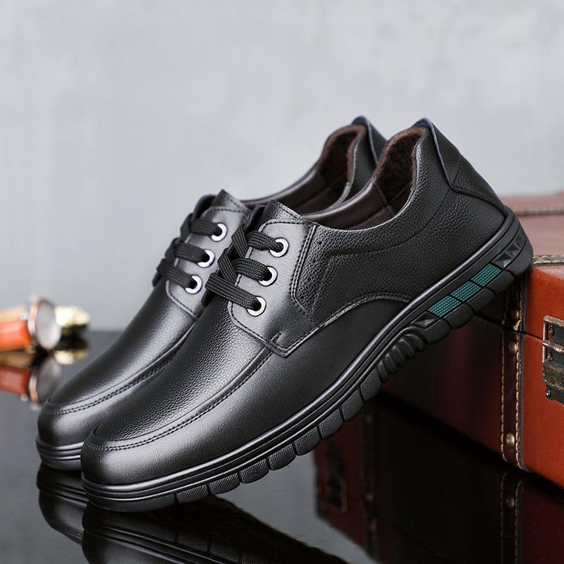 Leather shoes men's genuine leather spring and autumn father shoes first layer cowhide non-slip wear-resistant business casual shoes
