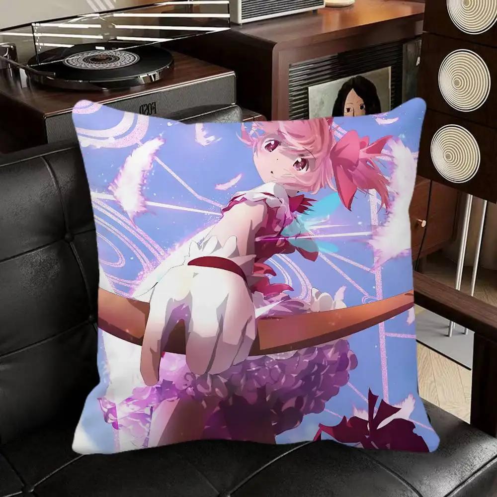 Kaname Madoka Mahou Shoujo Madoka Magica Anime Pillow Case Square Pillow Bedroom Sofa Leisure Comfort Cushion Home Decoration