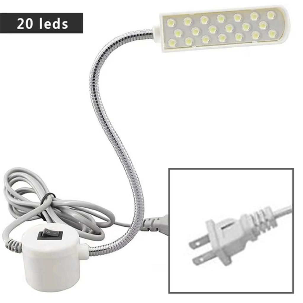 Industrial Led Light 1w 2w 3w Flexible Magnetic Work Light Portable Adsorbed Base Sewing Machine Eu/Us Plug Gooseneck Us Machine